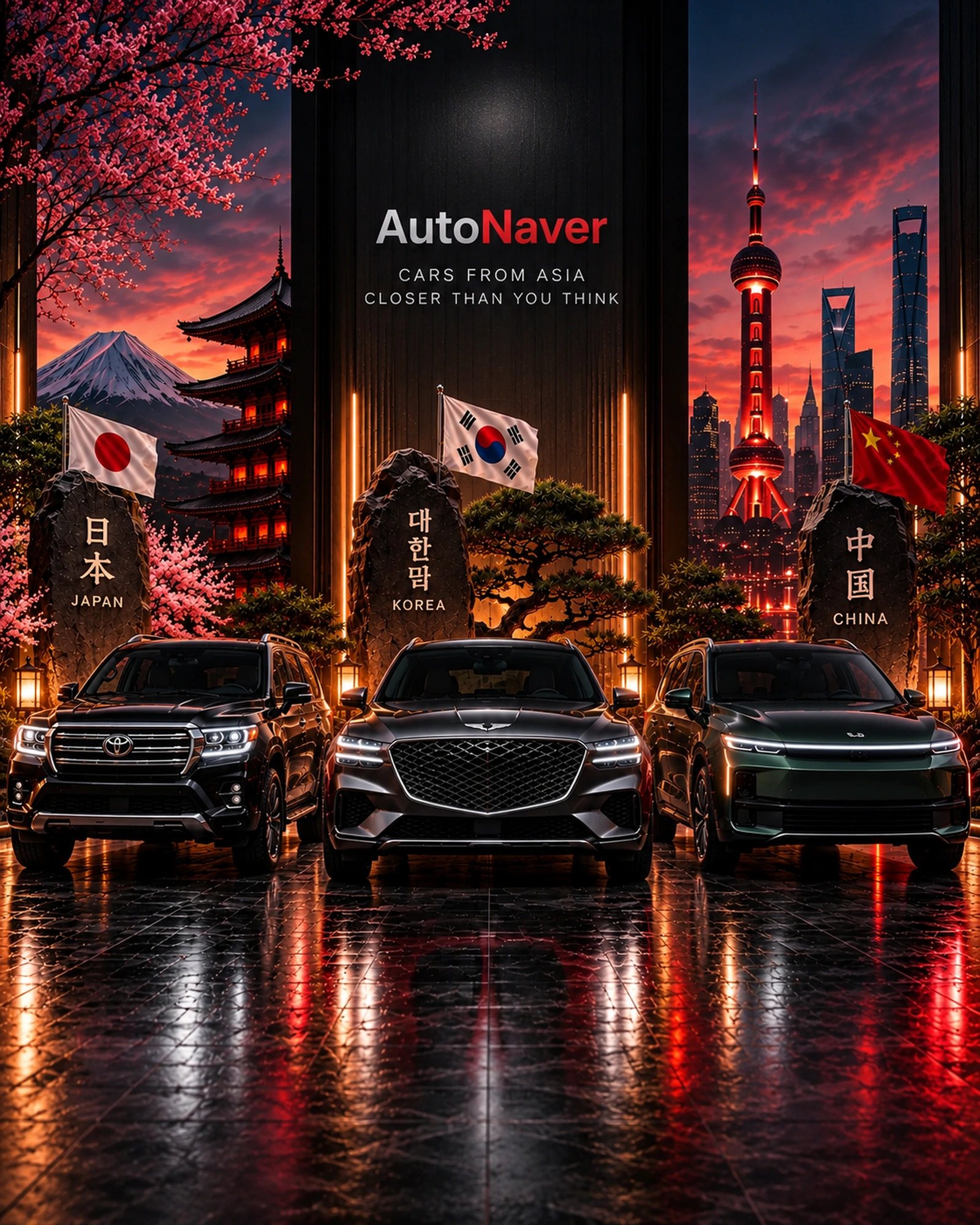 Автомобили из Японии, Кореи и Китая в шоуруме AutoNaver